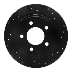 Chrysler Pacifica Brake Rotor (1) - Rear Right - R1 Concepts - Drilled & Slotted - Black - `04-`08